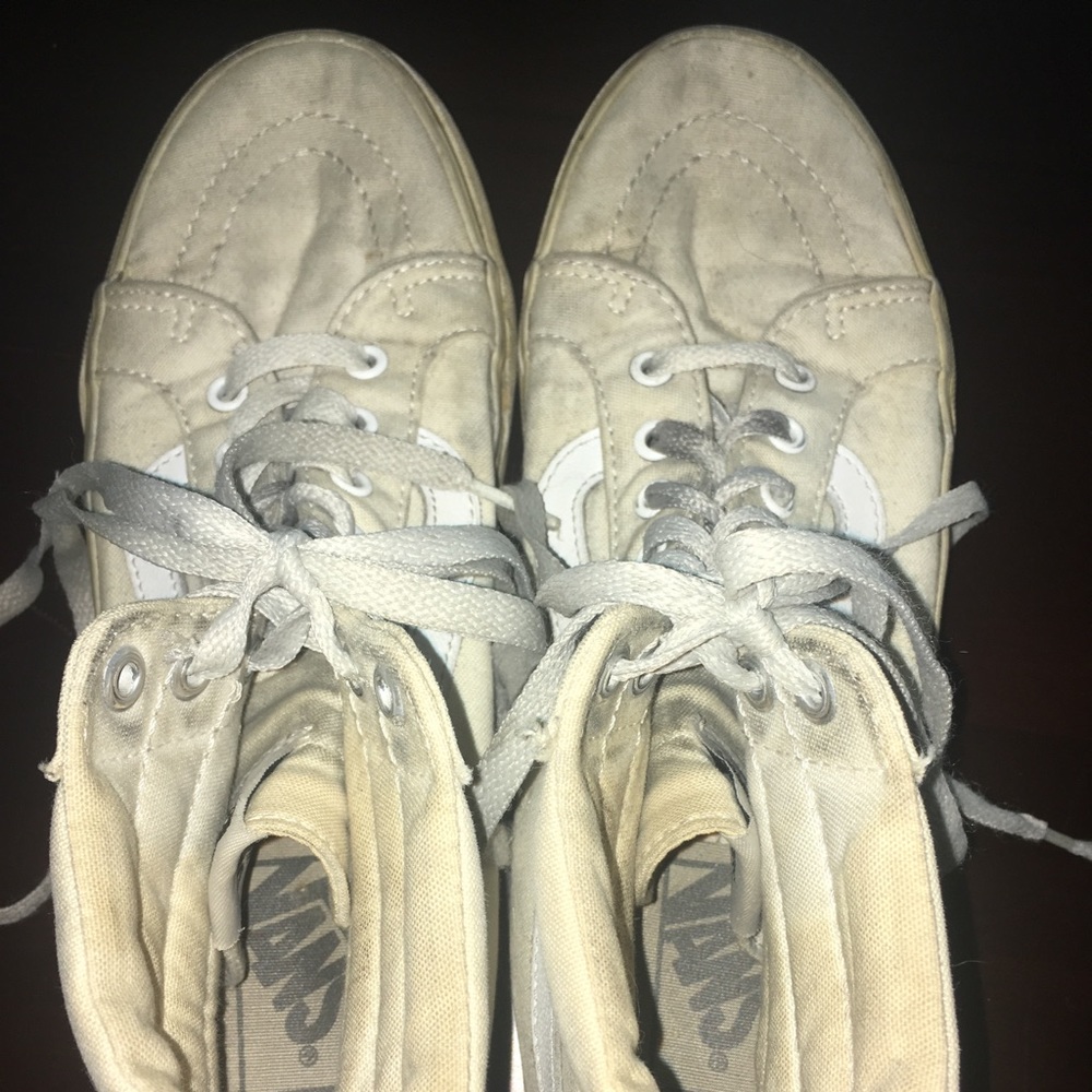 Vans Sk8 Hi/High Top White Lace Up Sneaker
